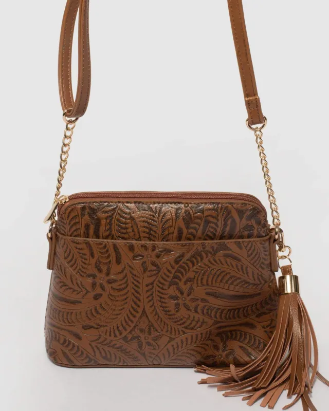 Tan Karen Crossbody Bag sold by Collete Hayman