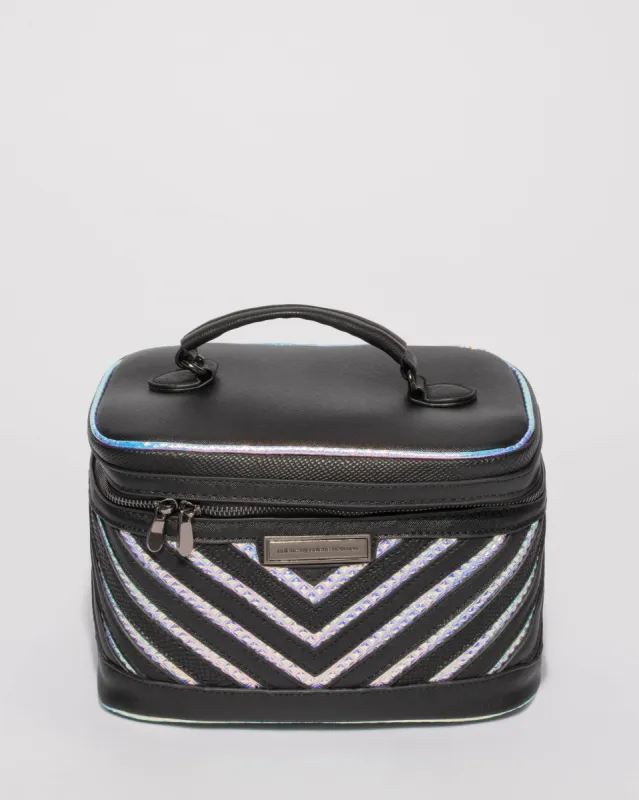 Black Holographic Cosmetic Case sold by Collete Hayman