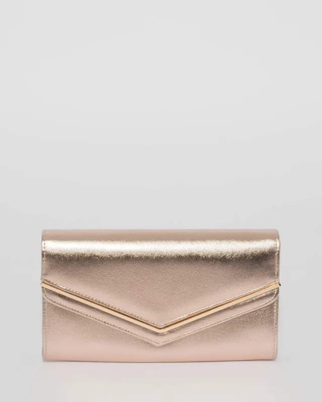 Rose Gold Metal Tip Clutch Bag sold by Collete Hayman