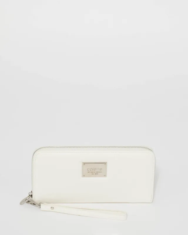 White Zoe Wristlet Wallet sold by Collete Hayman