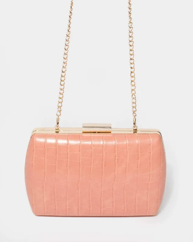 Pink Jenna Hardcase Clutch Bag sold by Collete Hayman
