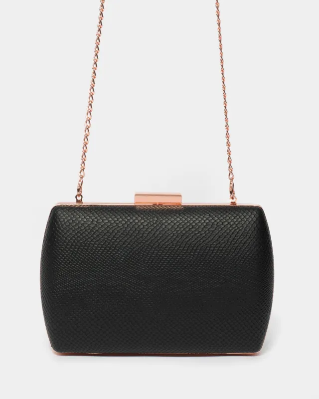 Black Jenna Hardcase Clutch Bag sold by Collete Hayman