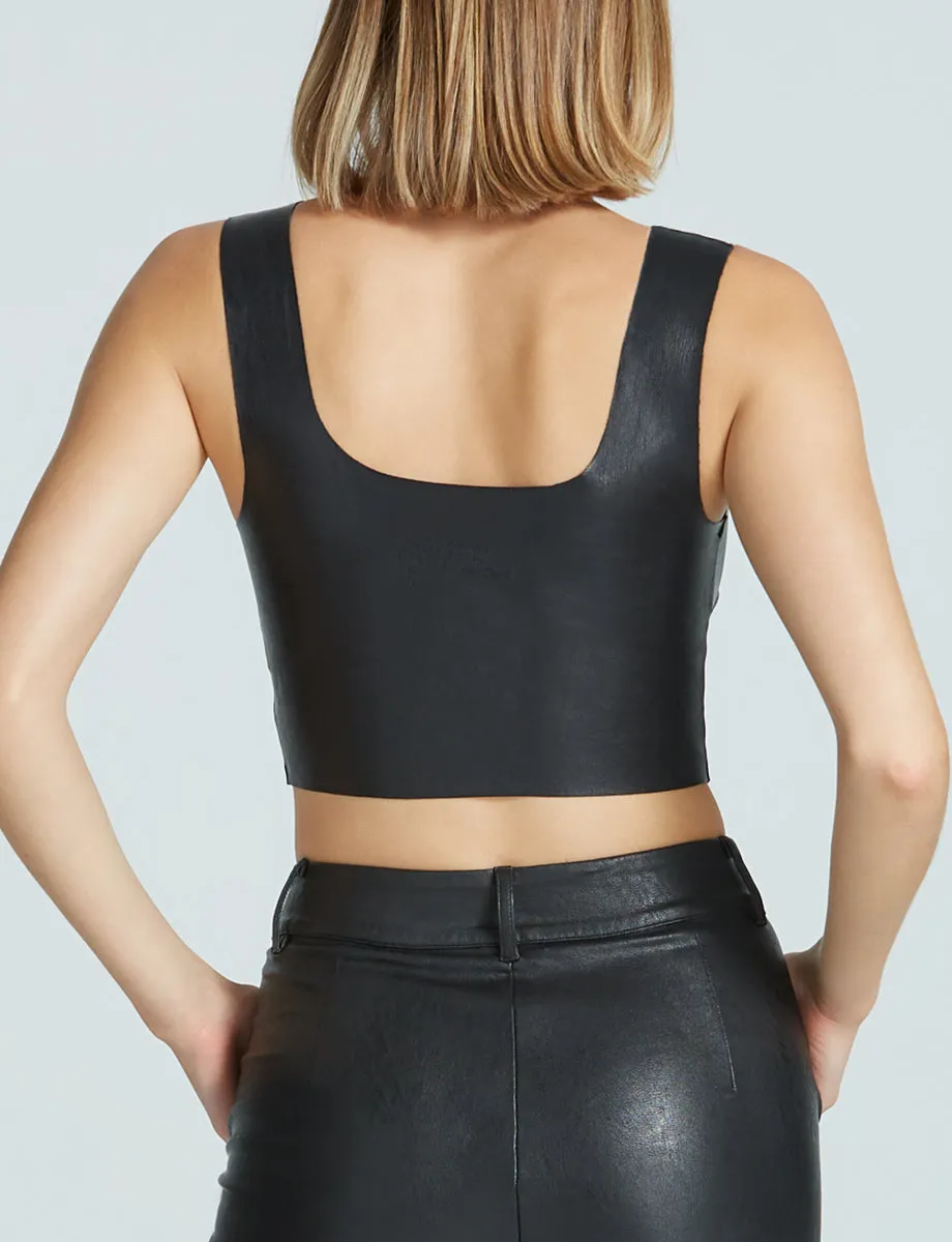 Faux Leather Squareneck Crop Top sold by Commando product image thumbnail 3