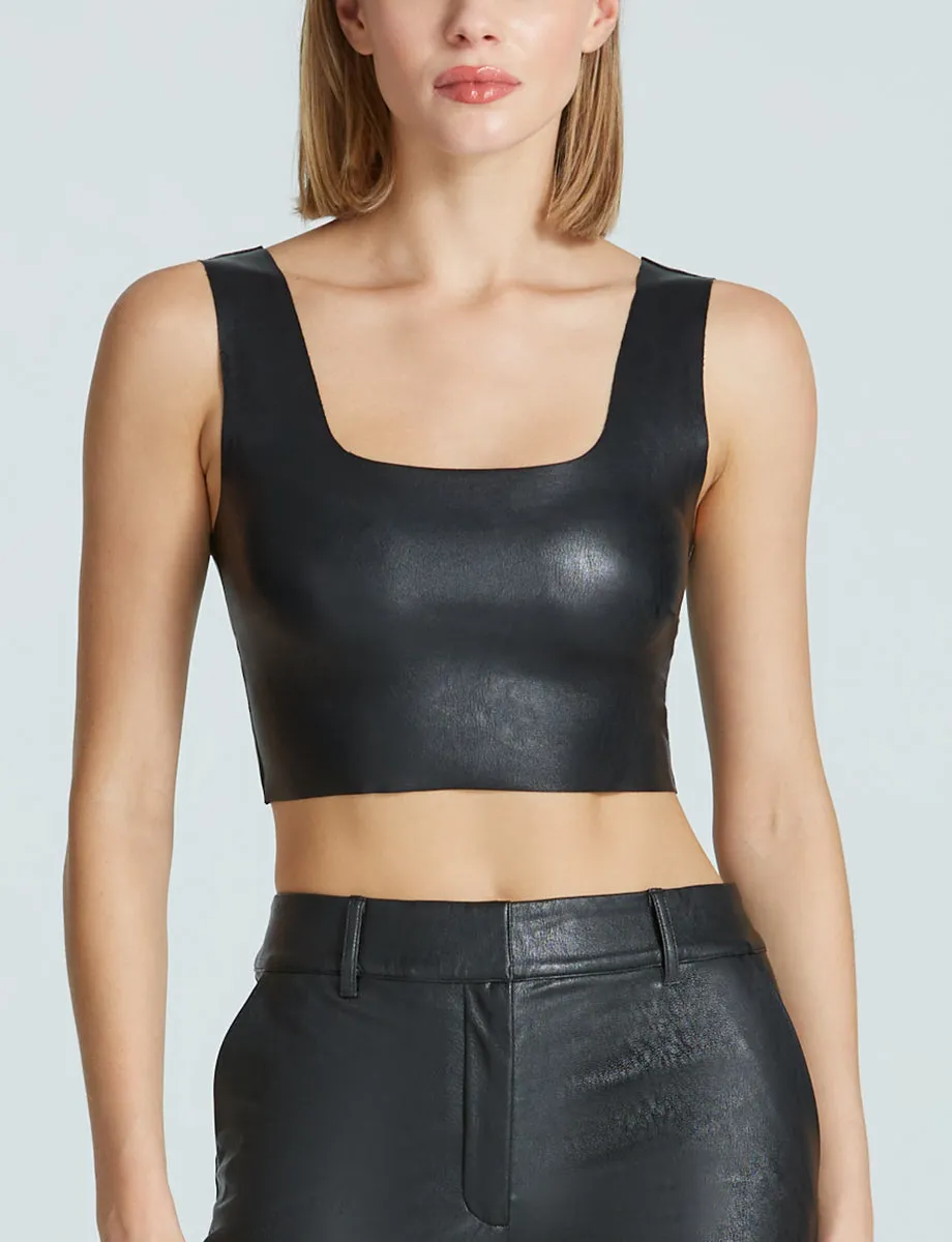 Faux Leather Squareneck Crop Top sold by Commando product image thumbnail 2