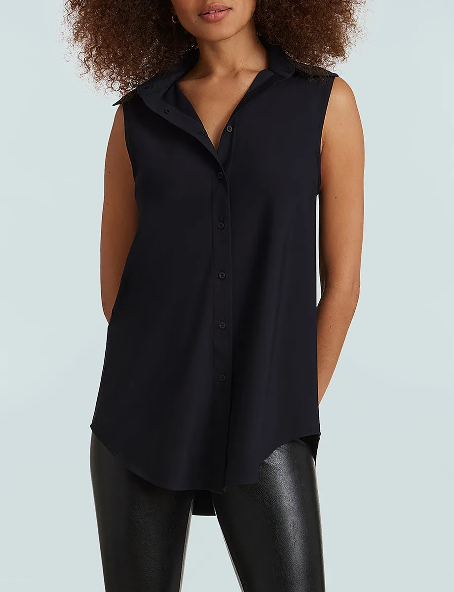 Classic Sleeveless Oversized Button Down Shirt sold by Commando product image thumbnail 2