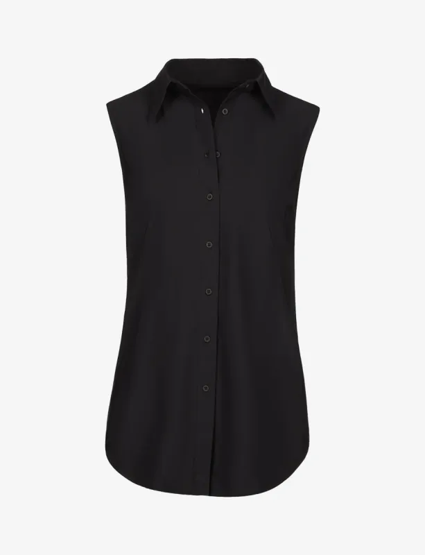 Classic Sleeveless Oversized Button Down Shirt made by Commando