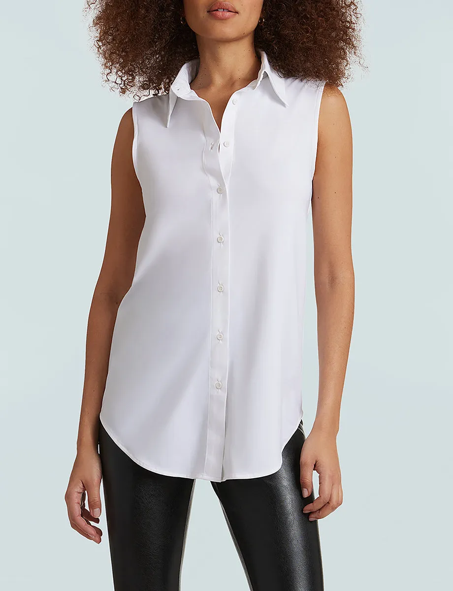 Classic Sleeveless Oversized Button Down Shirt sold by Commando product image thumbnail 5