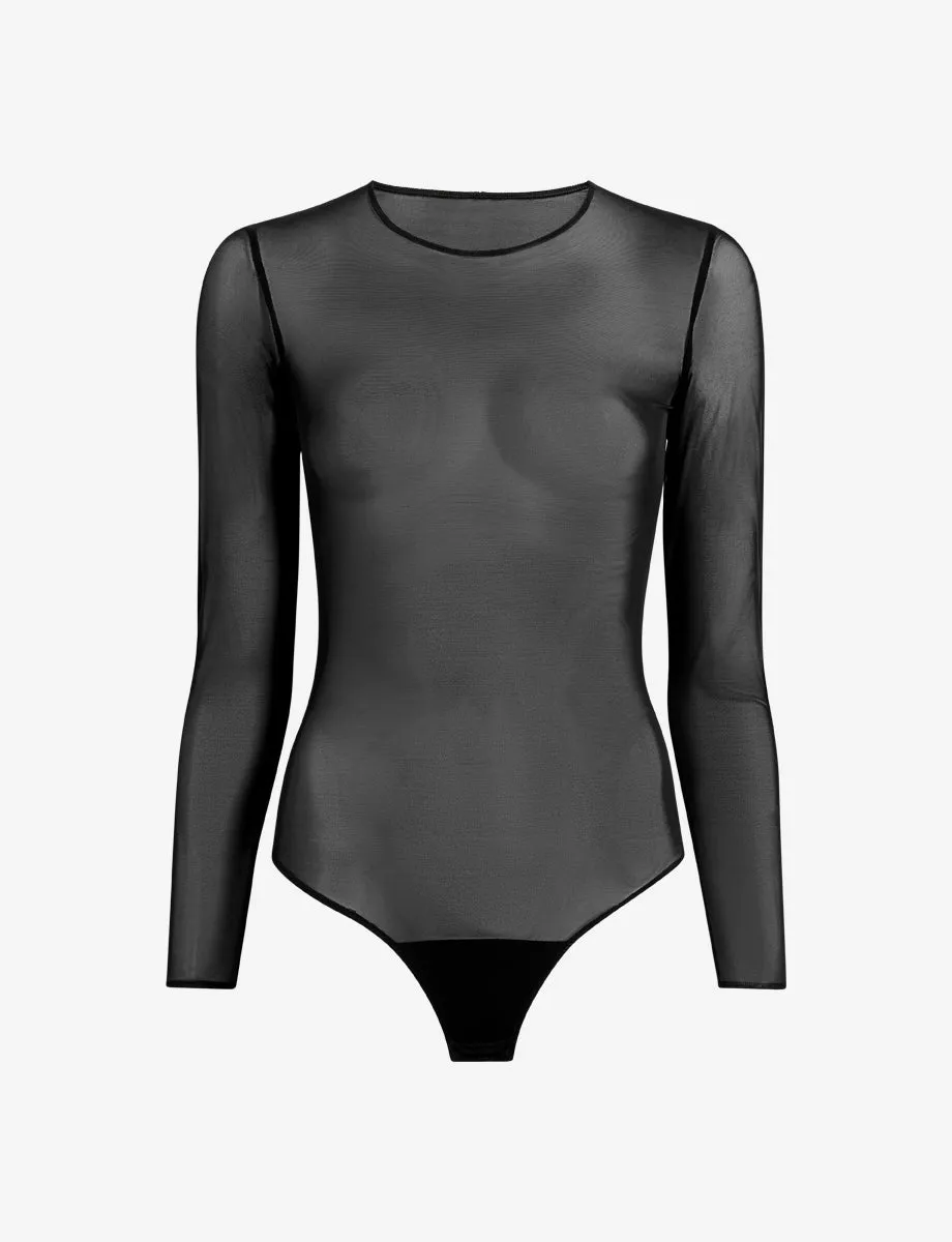 Chic Mesh Long Sleeve Bodysuit sold by Commando