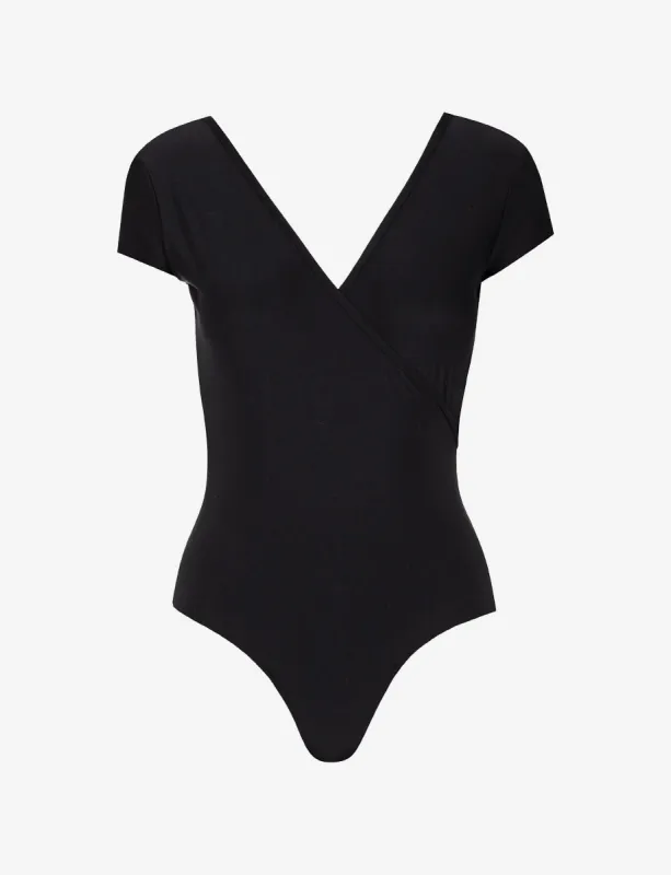 Butter Cap Sleeve Wrap Bodysuit sold by Commando