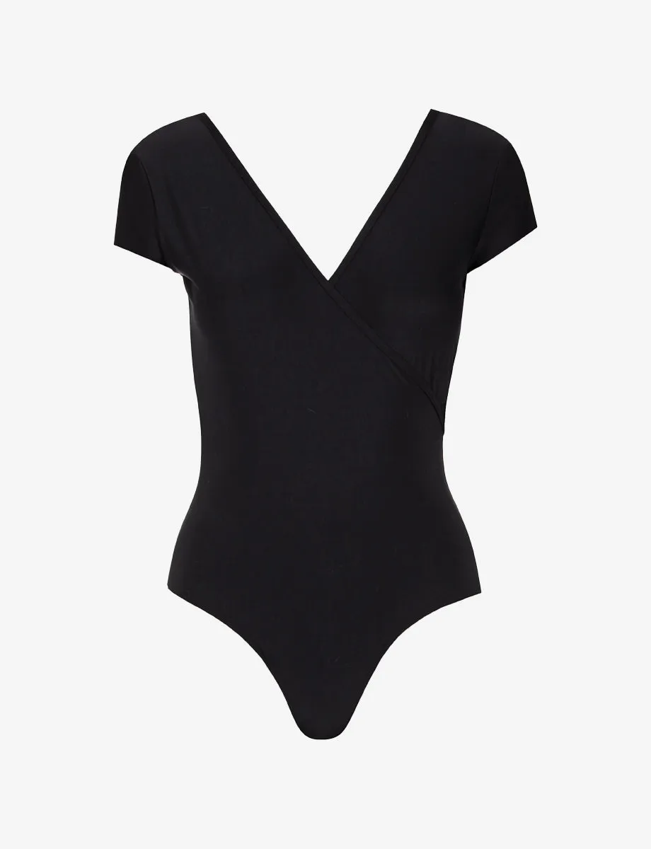 Butter Cap Sleeve Wrap Bodysuit sold by Commando