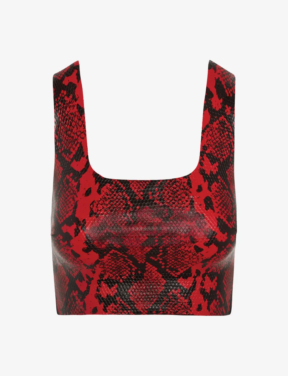 Faux Leather Animal Squareneck Crop Top sold by Commando product image thumbnail 4