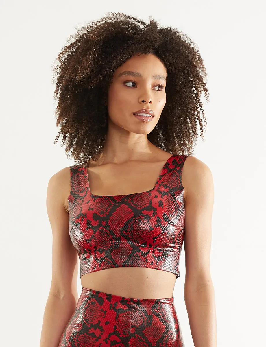 Faux Leather Animal Squareneck Crop Top sold by Commando product image thumbnail 5