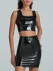 Faux Patent Leather Crop Top sold by Commando