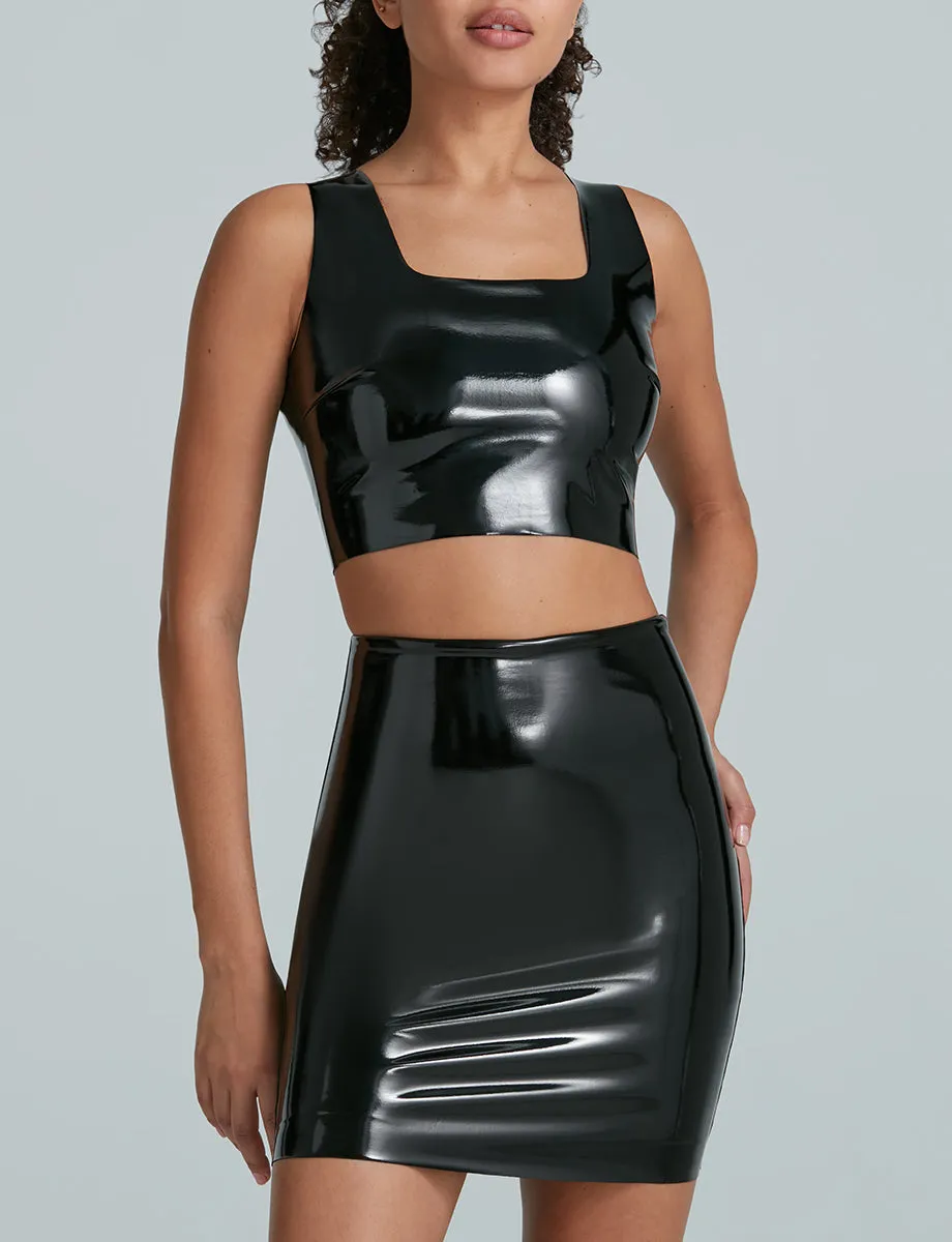 Faux Patent Leather Crop Top sold by Commando product image thumbnail 2