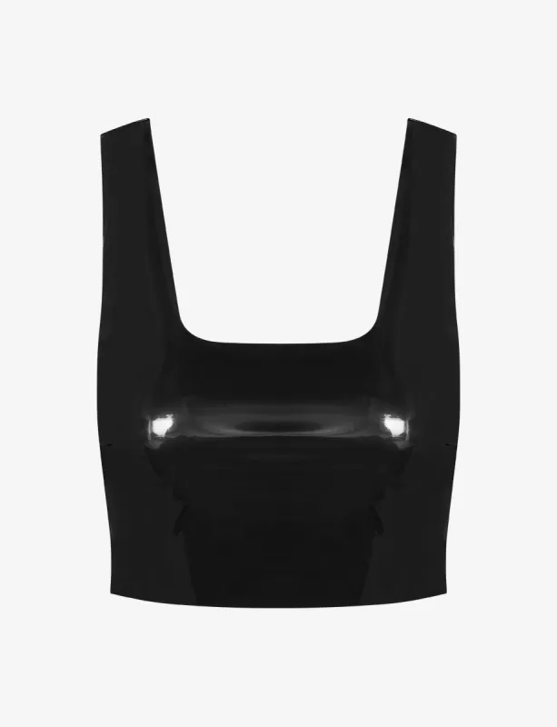 Faux Patent Leather Crop Top sold by Commando