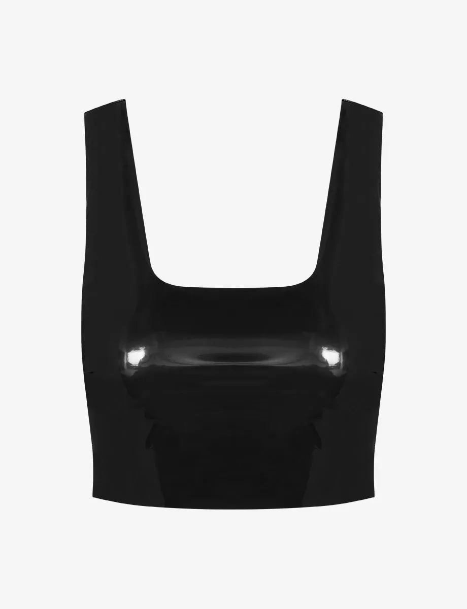 Faux Patent Leather Crop Top sold by Commando