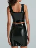 Faux Patent Leather Crop Top sold by Commando