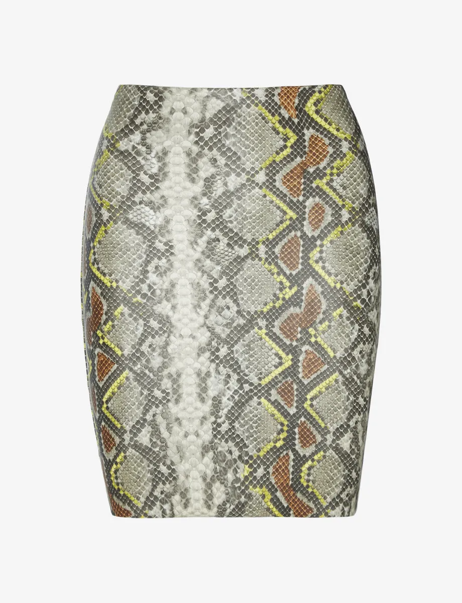Faux Leather Animal Mini Skirt sold by Commando