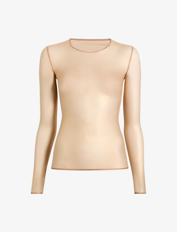 Gilded Chic Mesh Long Sleeve Top sold by Commando