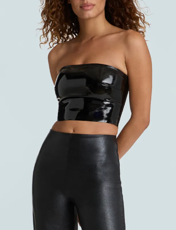 Faux Patent Leather Tube Top sold by Commando