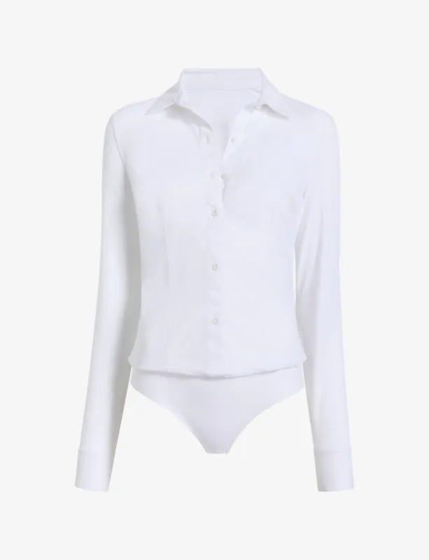 Classic Ribbed Button Down Bodysuit sold by Commando