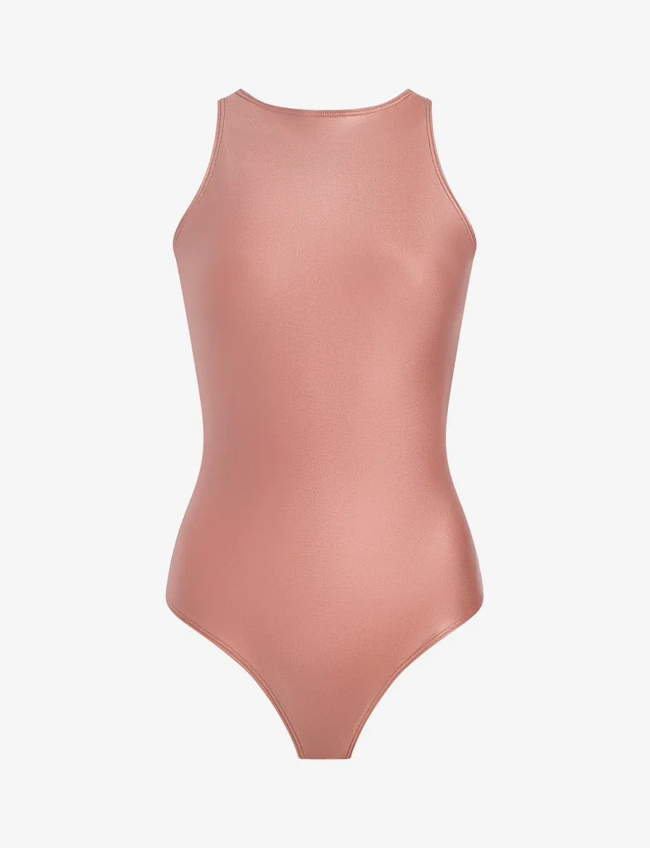 Matte Metallic Crew Tank Bodysuit sold by Commando