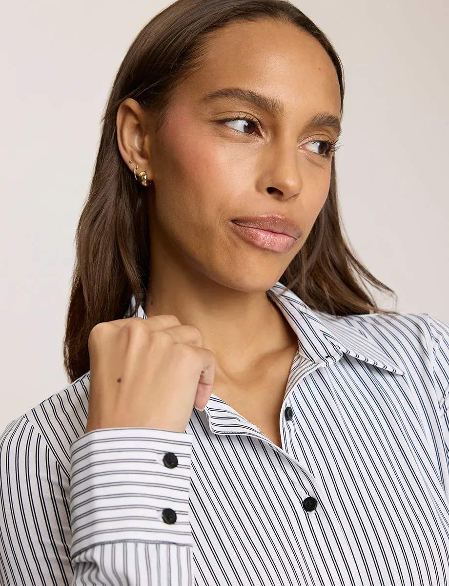 Yarn Dyed Stripes Button Down Long Sleeve Bodysuit sold by Commando product image thumbnail 5
