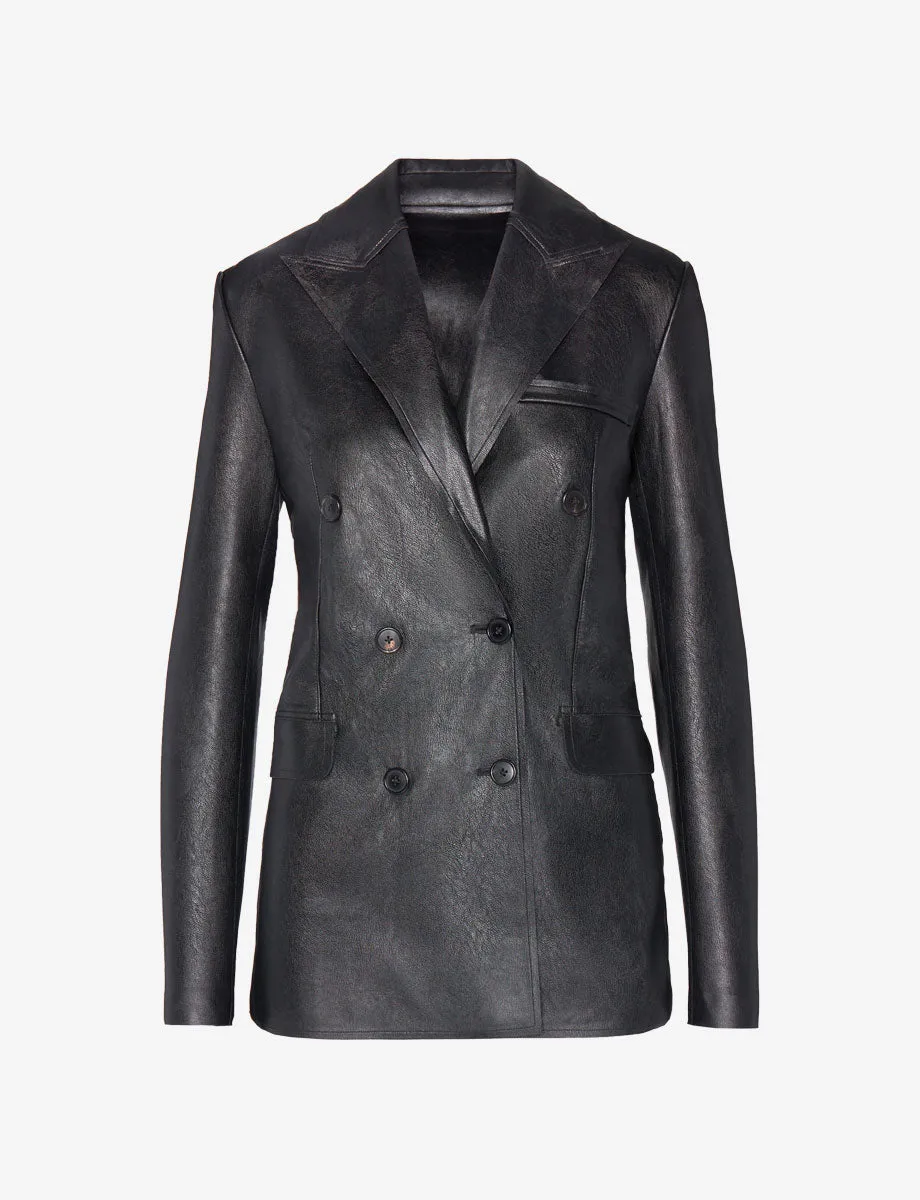 Faux Leather Double-Breasted Jacket sold by Commando