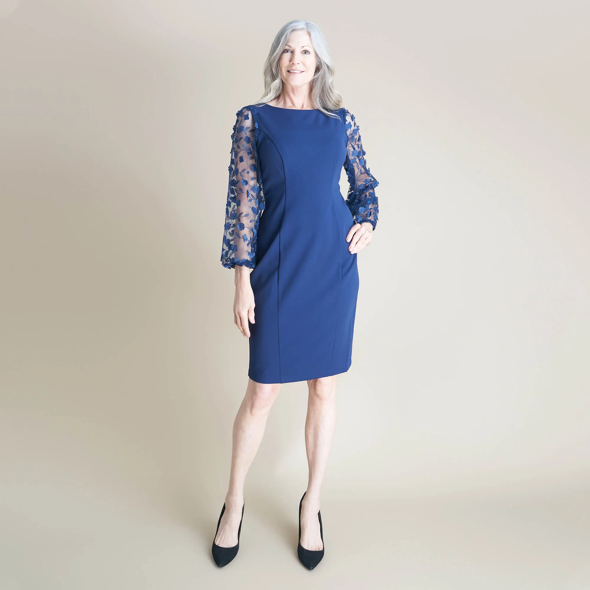 Lynette Navy Cocktail Dress sold by connected apparel product image thumbnail 2