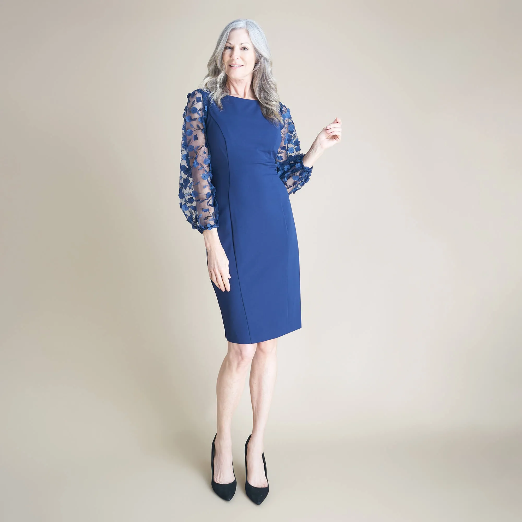 Lynette Navy Cocktail Dress sold by connected apparel product image thumbnail 5