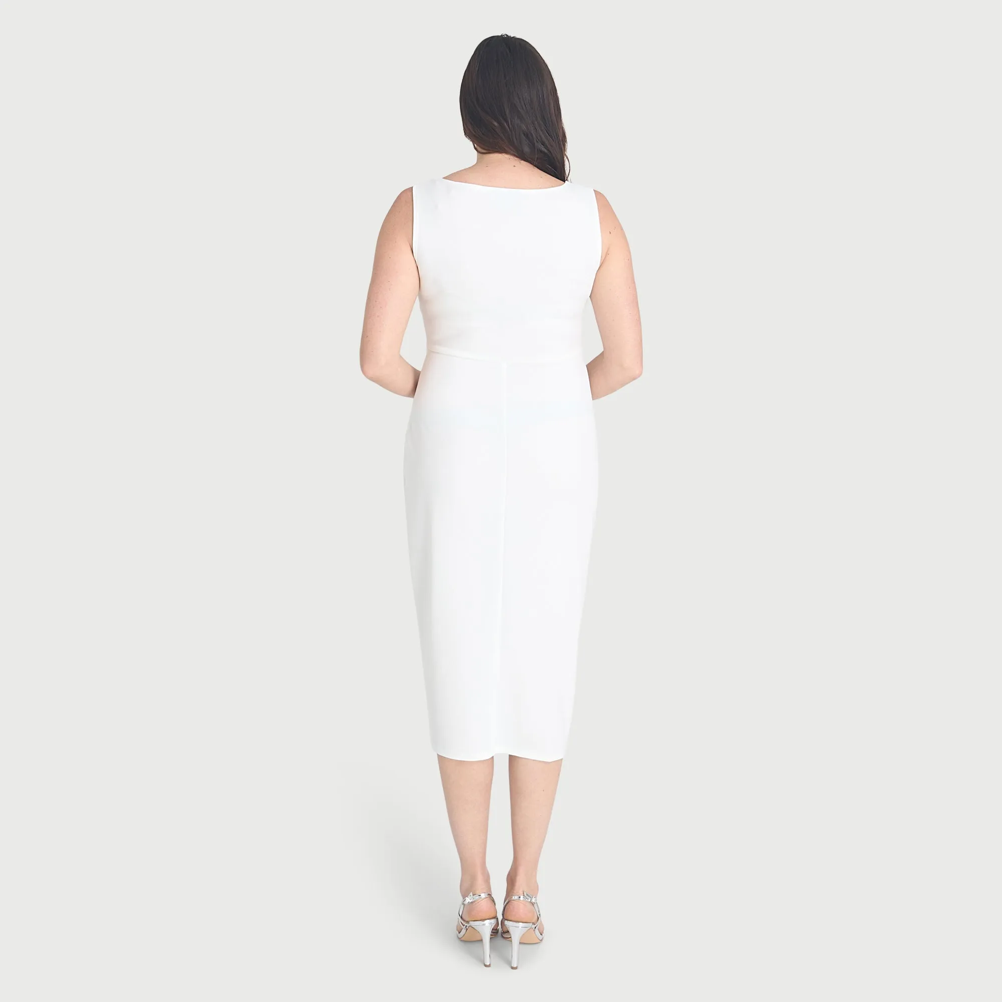 Selena Ivory Sleeveless Knot Dress sold by connected apparel product image thumbnail 4