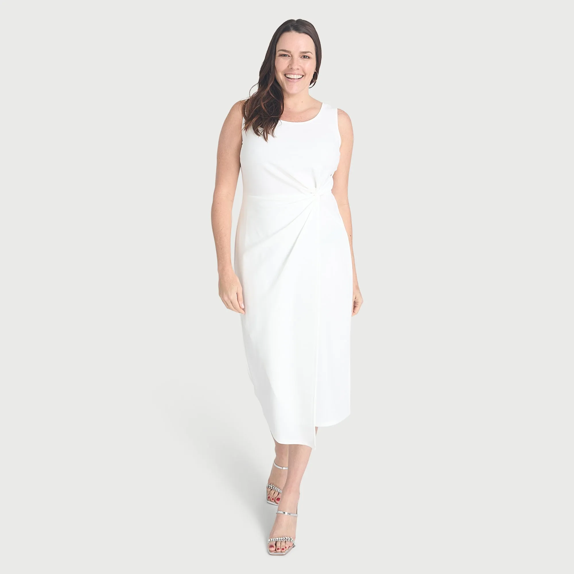 Selena Ivory Sleeveless Knot Dress sold by connected apparel product image thumbnail 5