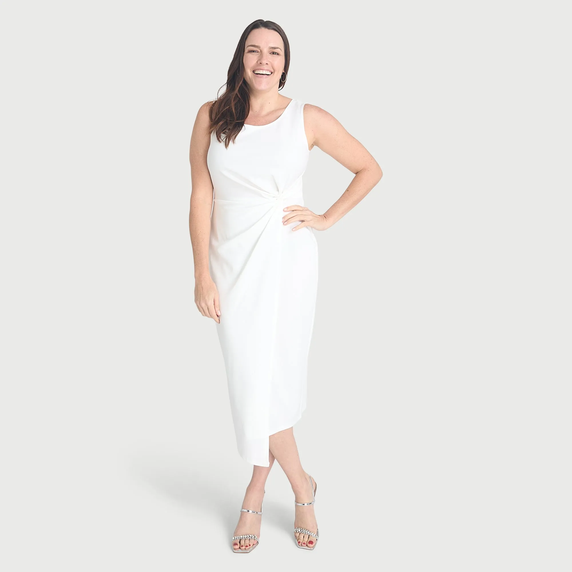Selena Ivory Sleeveless Knot Dress sold by connected apparel product image thumbnail 2