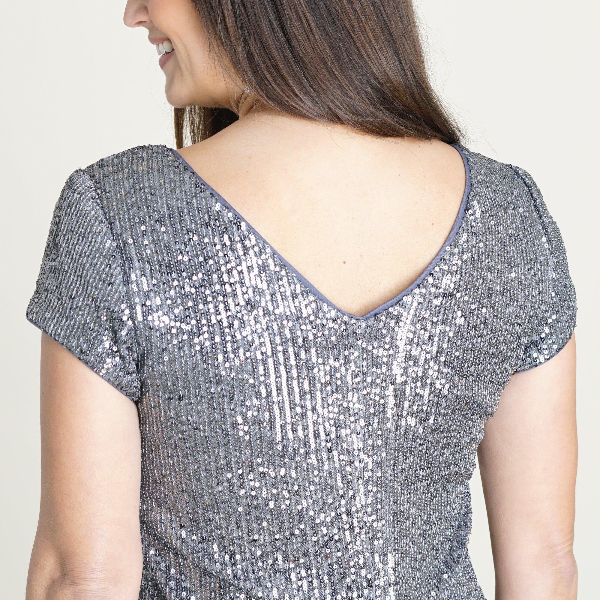 Drew Silver Sequin Sheath Dress sold by connected apparel product image thumbnail 3