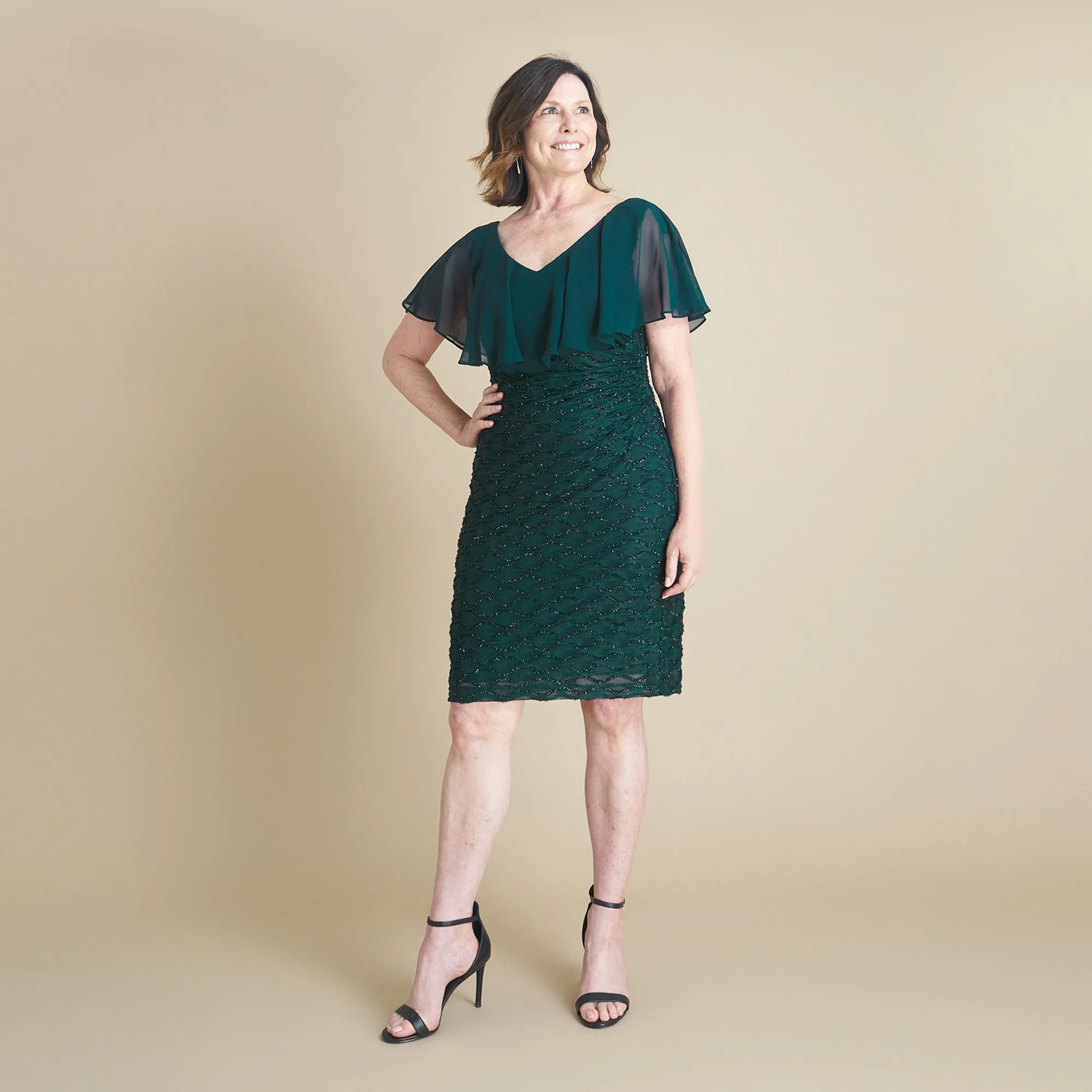 Sunny Dark Mallard Eyelash Metallic Dress sold by connected apparel product image thumbnail 2