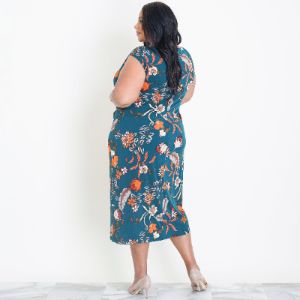 Tonya Forest Green Cowl Neck Midi Dress sold by connected apparel