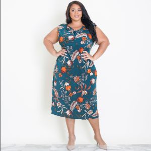 Tonya Forest Green Cowl Neck Midi Dress sold by connected apparel
