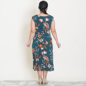 Tonya Forest Green Cowl Neck Midi Dress sold by connected apparel