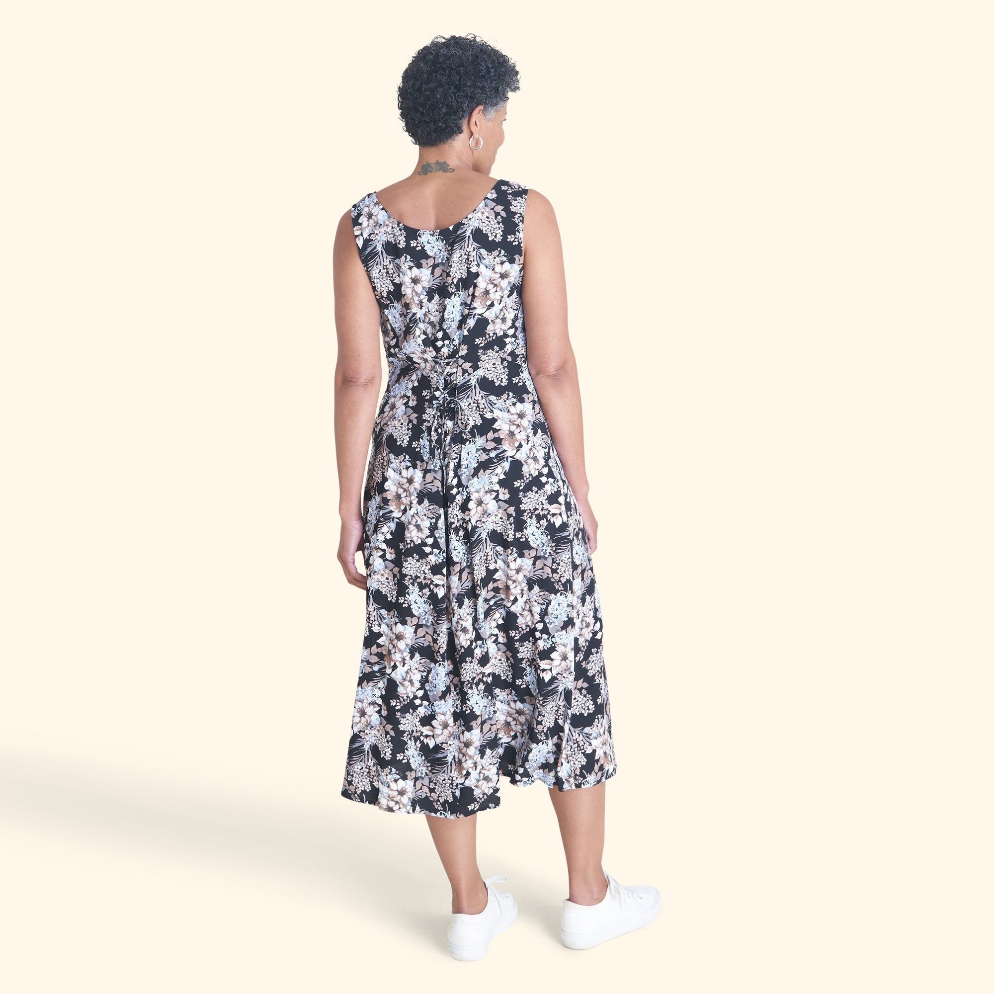 Jasmine Taupe Floral Sleeveless Midi Dress sold by connected apparel product image thumbnail 4