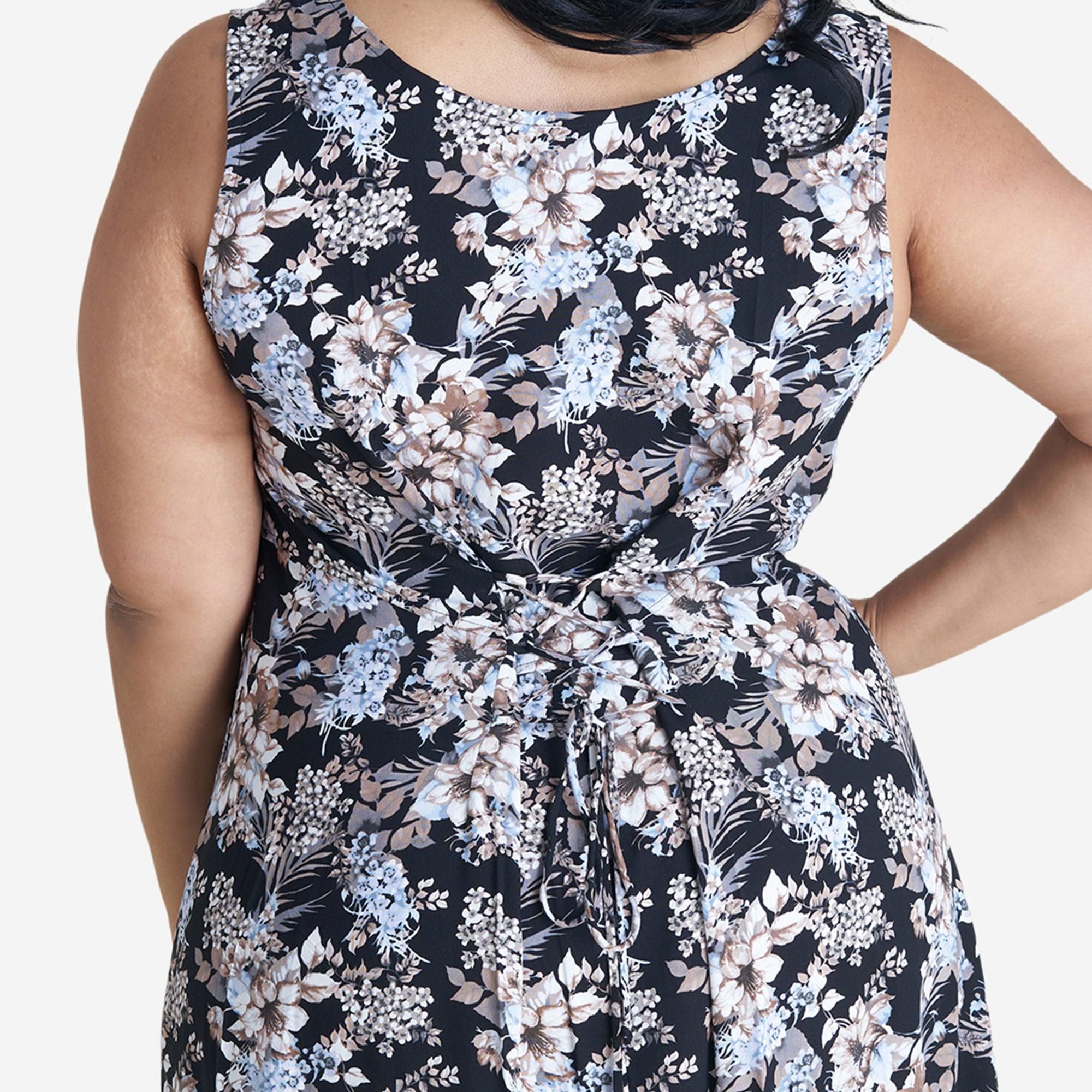 Jasmine Taupe Floral Sleeveless Midi Dress sold by connected apparel product image thumbnail 5