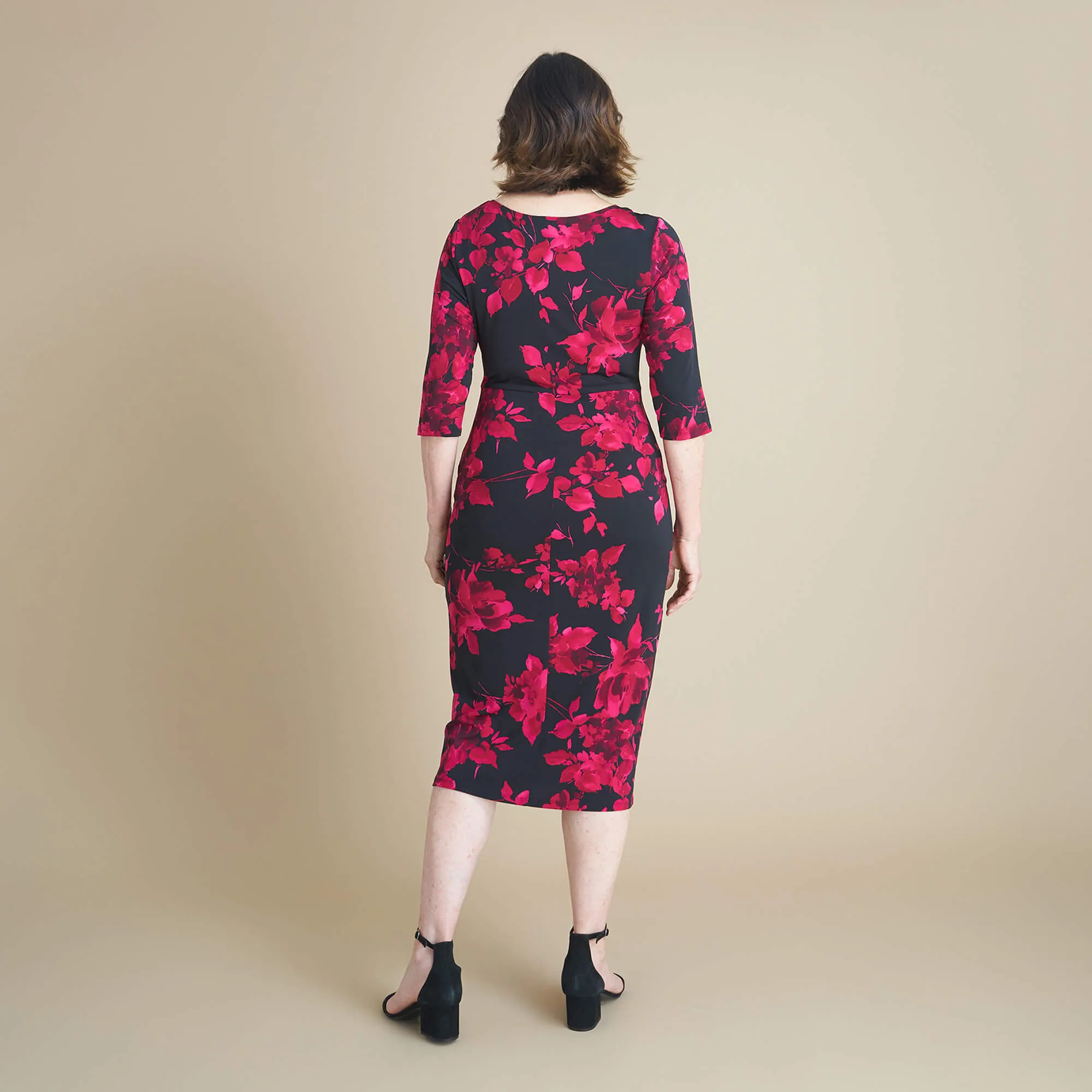 Selena Berry Floral Knot Dress sold by connected apparel product image thumbnail 4