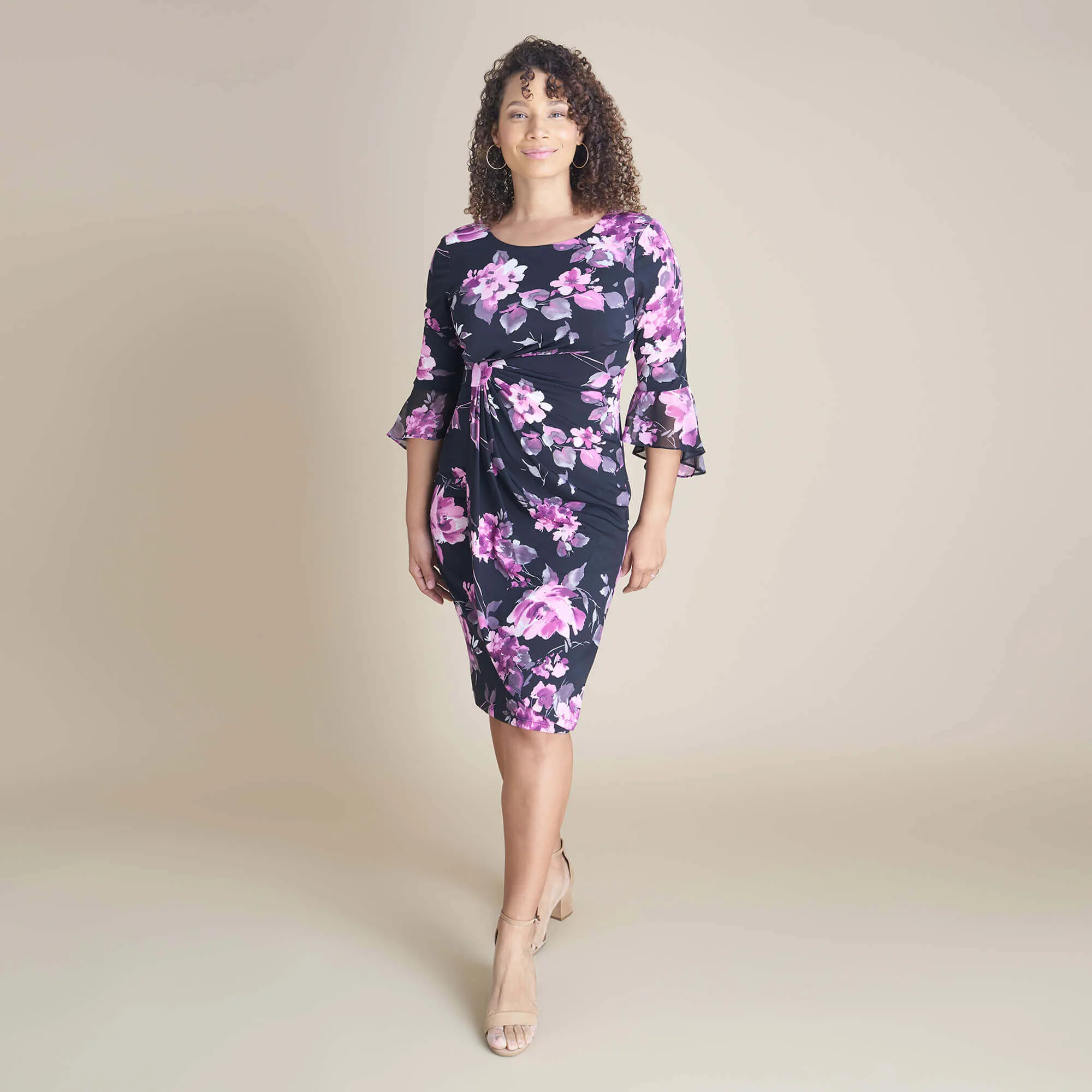 Lisa 2.0 Lilac Faux Wrap Dress sold by connected apparel product image thumbnail 3