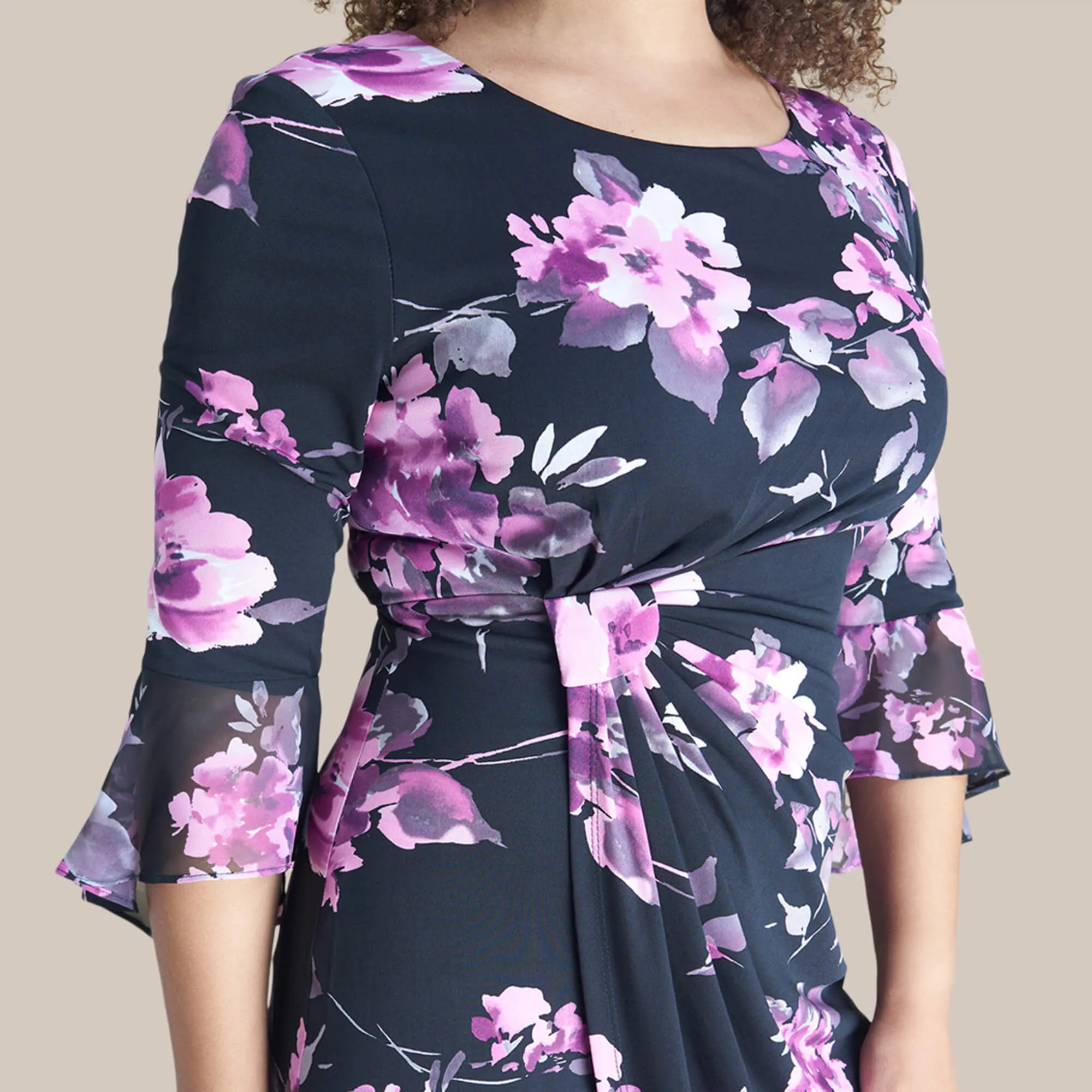 Lisa 2.0 Lilac Faux Wrap Dress sold by connected apparel product image thumbnail 4