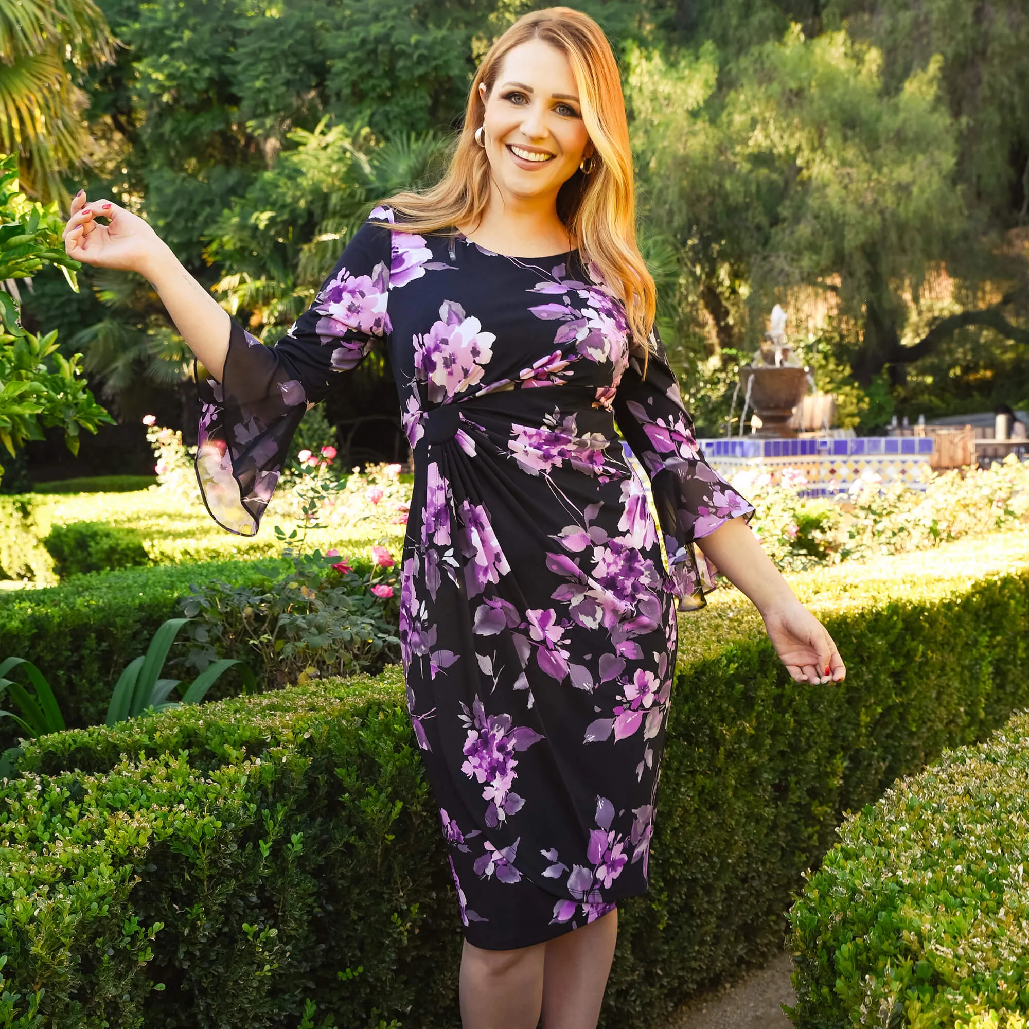 Lisa 2.0 Lilac Faux Wrap Dress sold by connected apparel