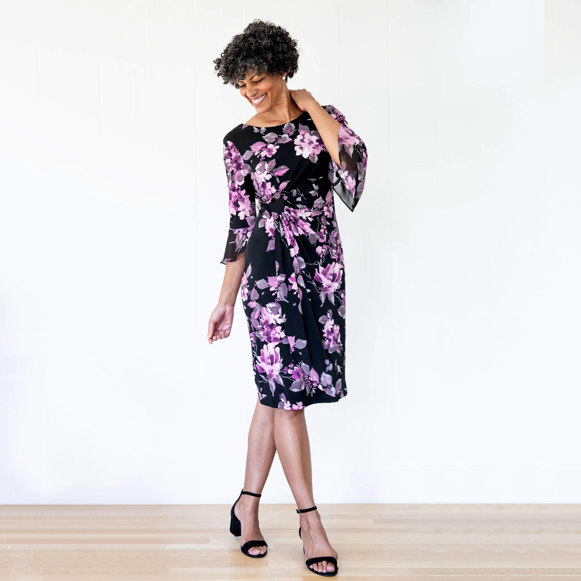 Lisa 2.0 Lilac Faux Wrap Dress sold by connected apparel product image thumbnail 2