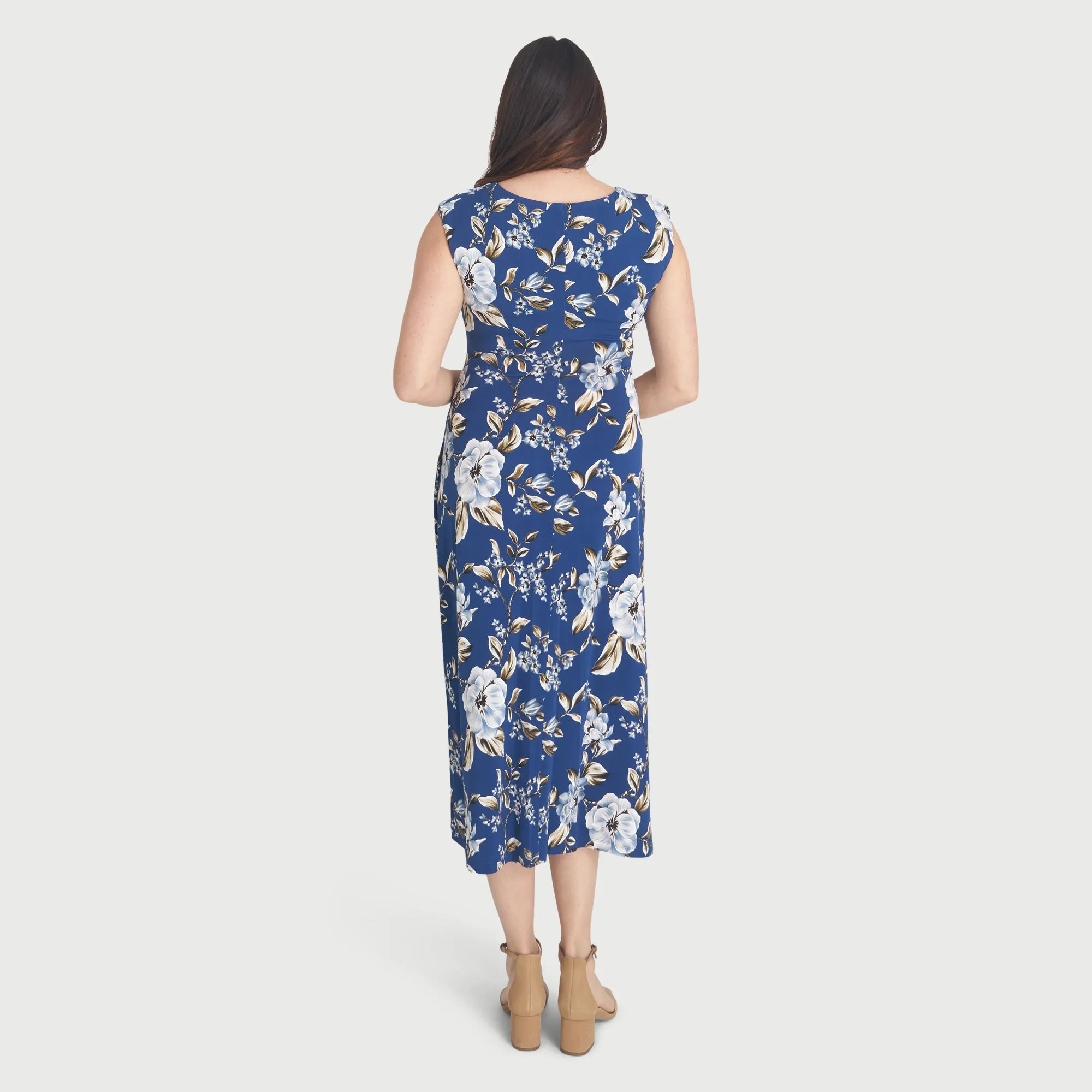 Tonya Blue Cowl Neck Midi Dress sold by connected apparel product image thumbnail 4