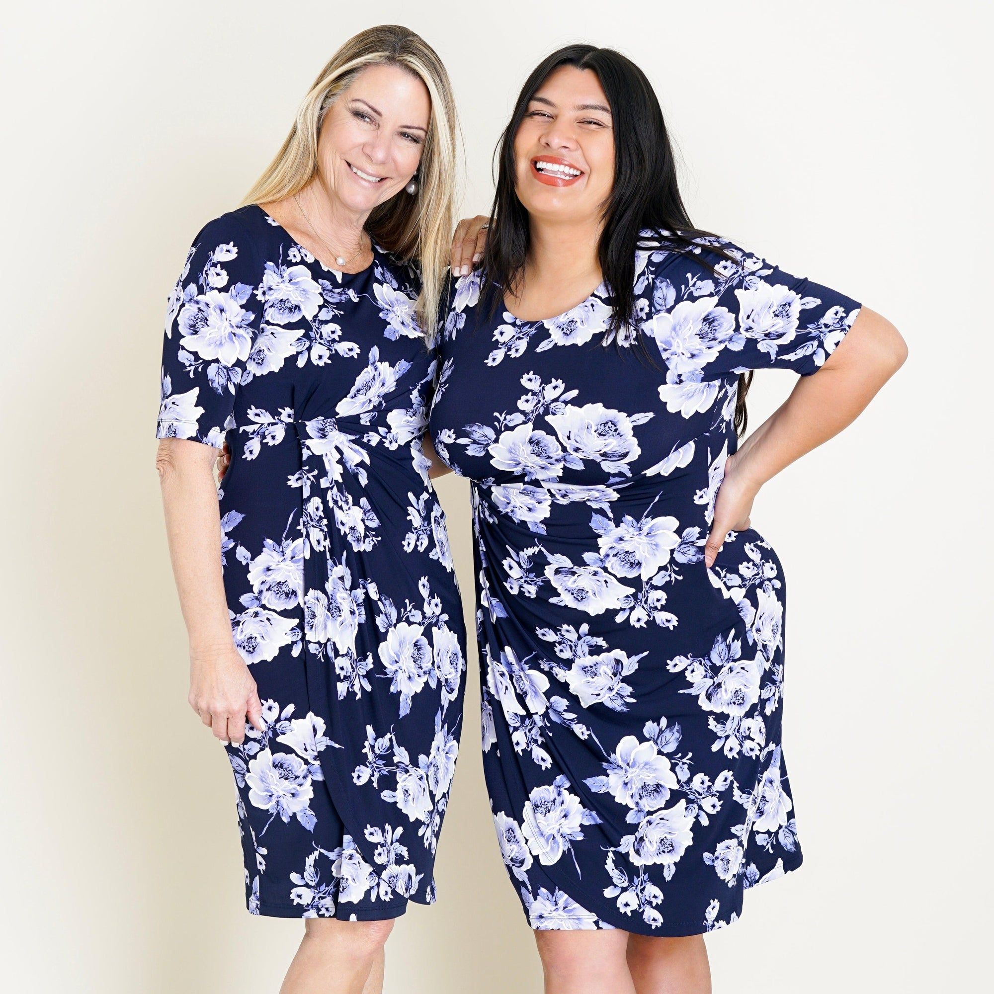 Lisa Periwinkle Floral Faux Wrap Dress sold by connected apparel product image thumbnail 2