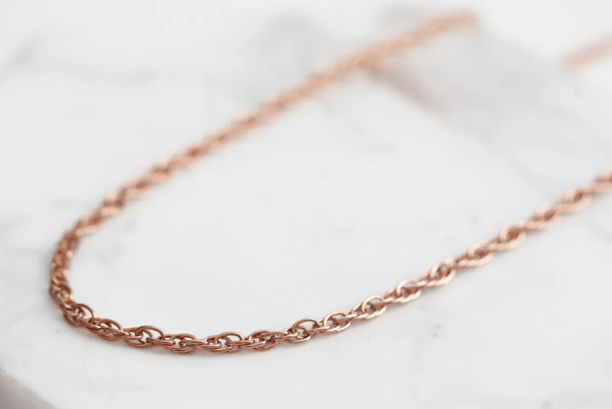 Maker Collection - Rose Gold Twisted Ornate Necklace Chain sold by connected apparel