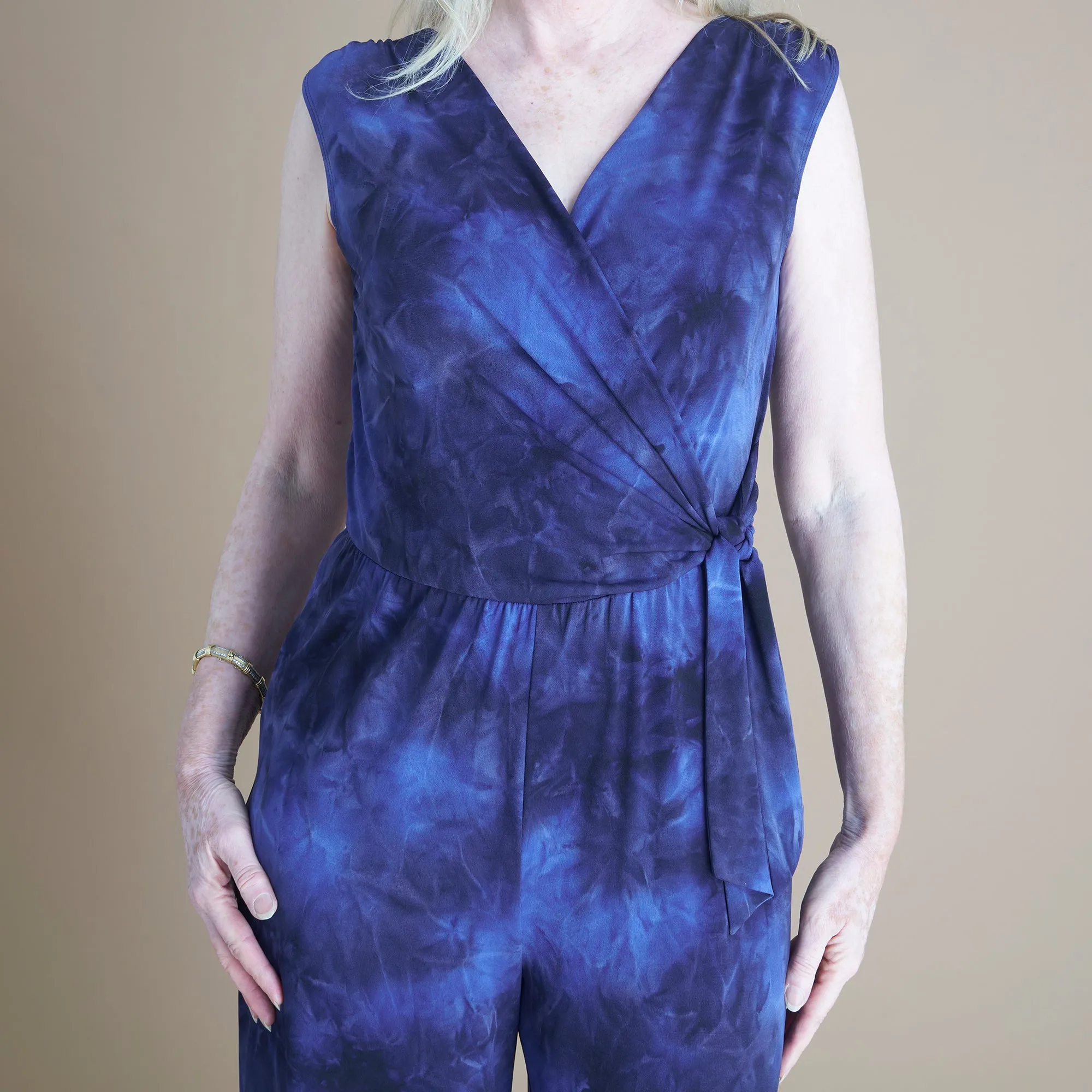 Morgan Sapphire Cropped Jumpsuit sold by connected apparel product image thumbnail 3