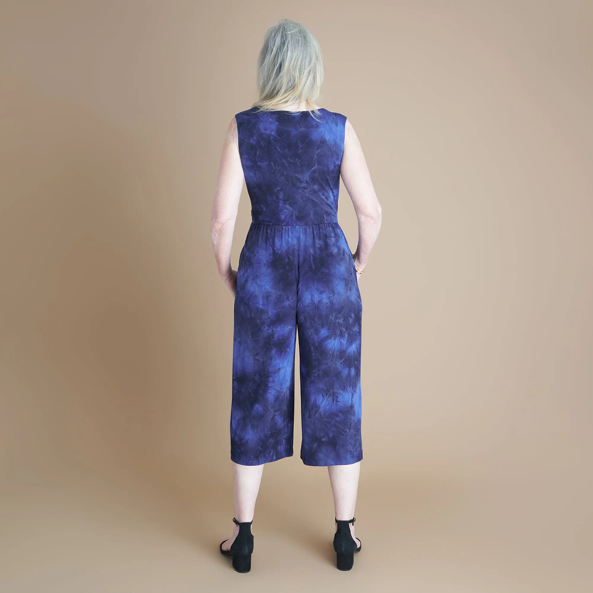 Morgan Sapphire Cropped Jumpsuit sold by connected apparel product image thumbnail 4